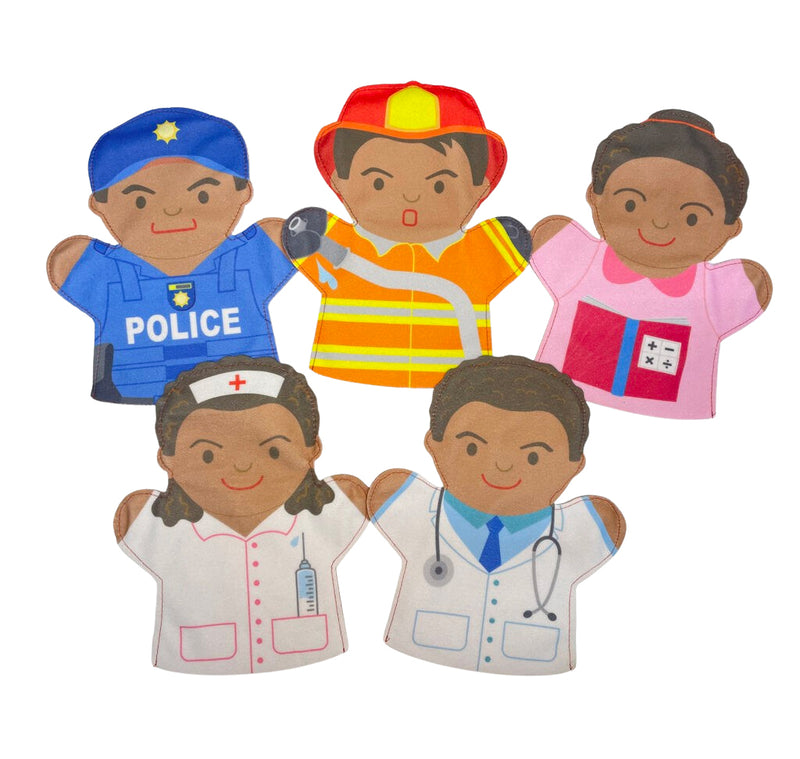 Careers Occupations Hand Puppets Set - 5 Piece