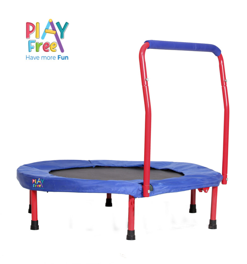 PLAYFREE 36" 92.5cm Kids Trampoline with Handle Bar