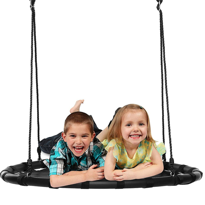 PLAYFREE 100cm Saucer Swing for Kids with Rope