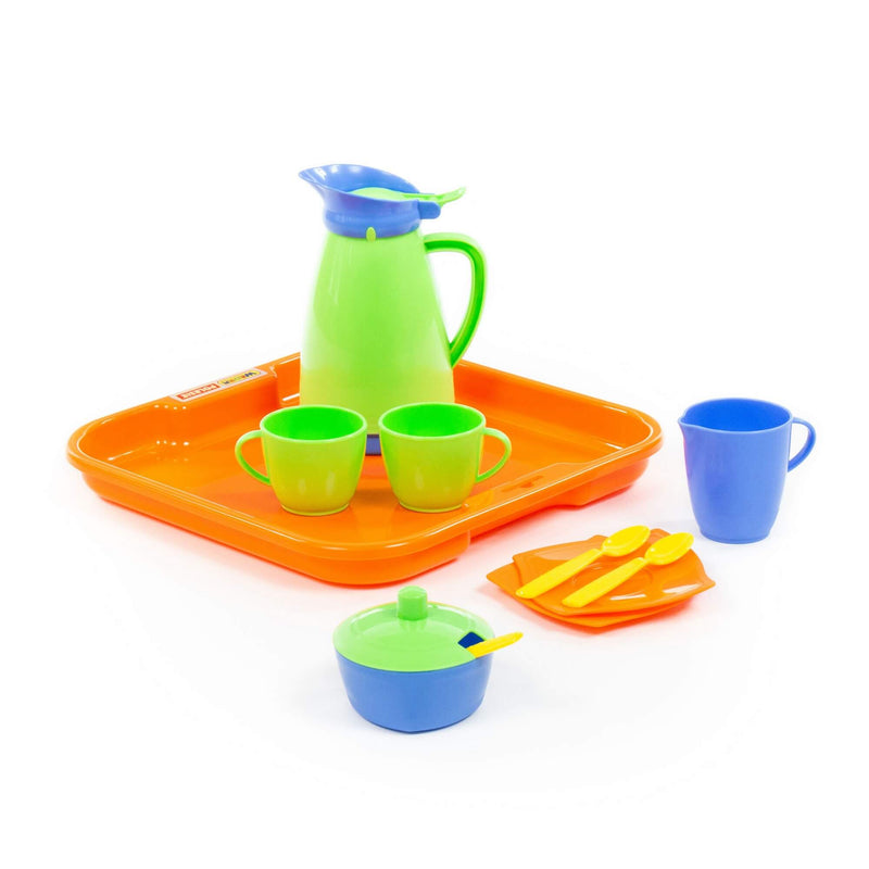 Polesie Kids Tea Coffee Set on Tray 12 Piece (7691496784027)