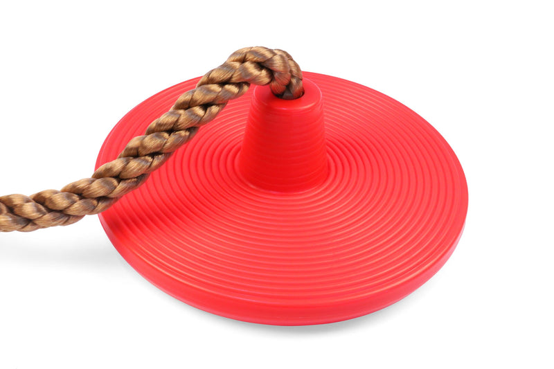 PLAYFREE 30cm Red Disc Swing With Colourful Climbing Platforms