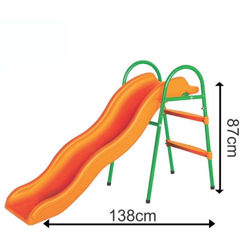 PLAYFREE Kids Wavy Plastic Slide With Steel Ladder - 1.4 metre