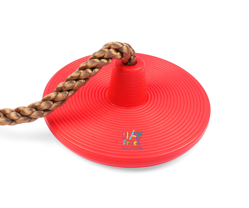 PLAYFREE 30cm Red Disc Swing With Colourful Climbing Platforms