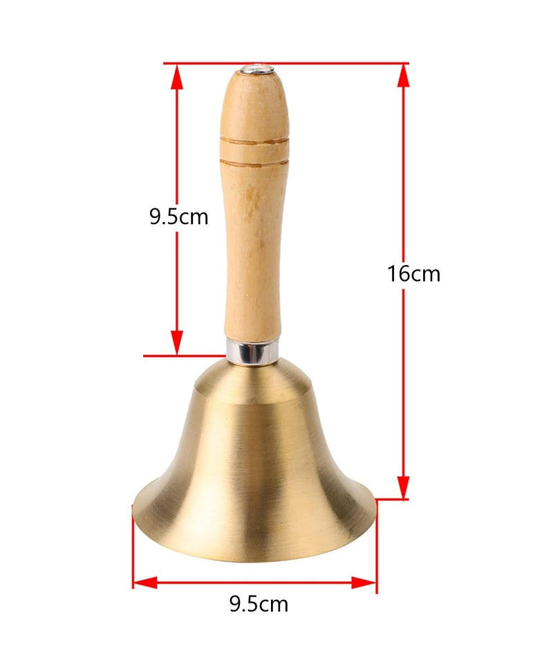 9.5cm Brass XLarge School Bell - 16cm High - Each