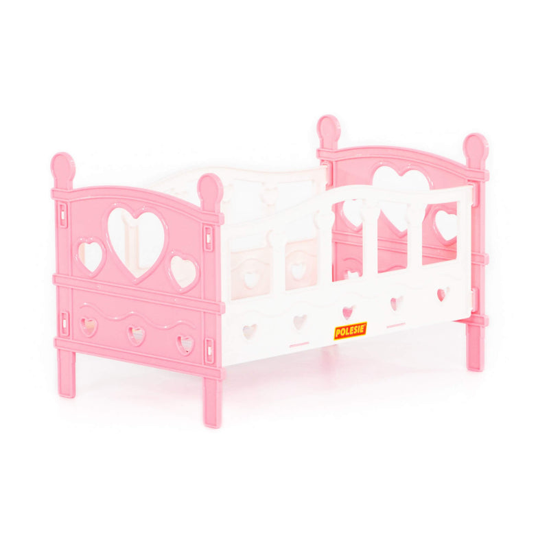 Polesie Doll Bed Cot Set - Pink Hearts