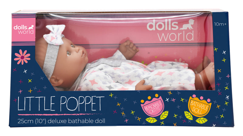 Dollsworld Little Poppet African Bathable Doll 25cm (10")