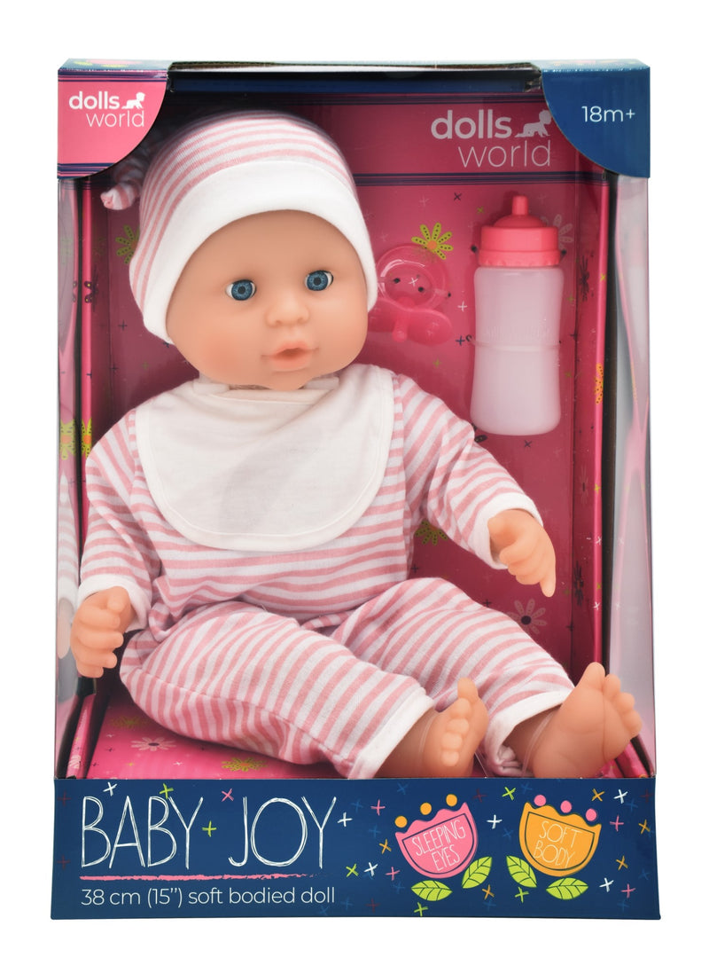 Dollsworld Newborn Baby Joy Pink Doll (Sleeping Eyes) 38cm (15 inch)