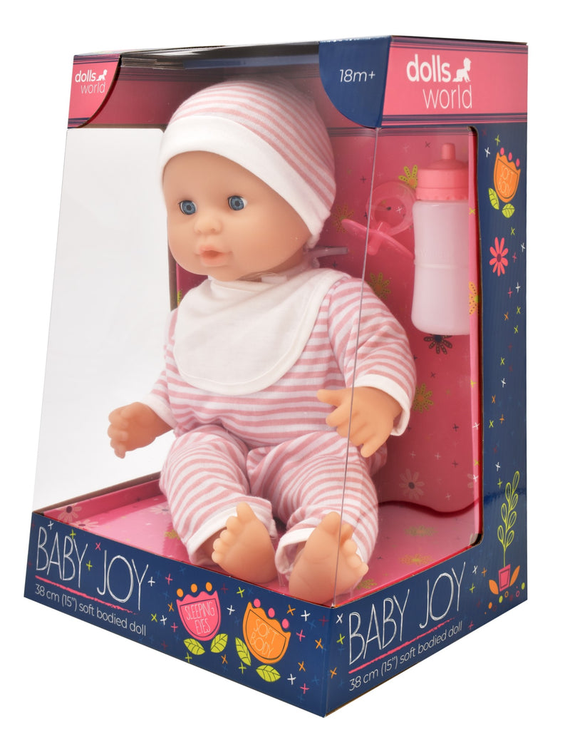 Dollsworld Newborn Baby Joy Pink Doll (Sleeping Eyes) 38cm (15 inch)