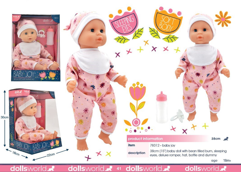 Dollsworld Baby Joy Doll 38cm (15 inch) with Accessories