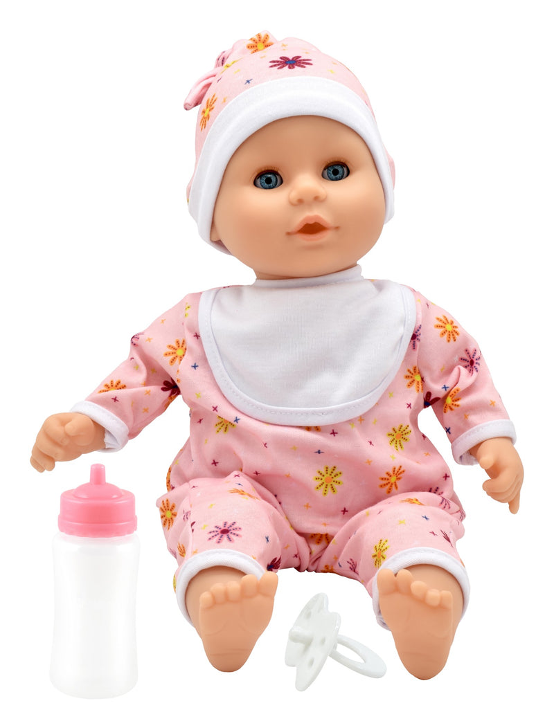 Dollsworld Little Treasure Baby Doll With Accessories 38cm (15") Pink