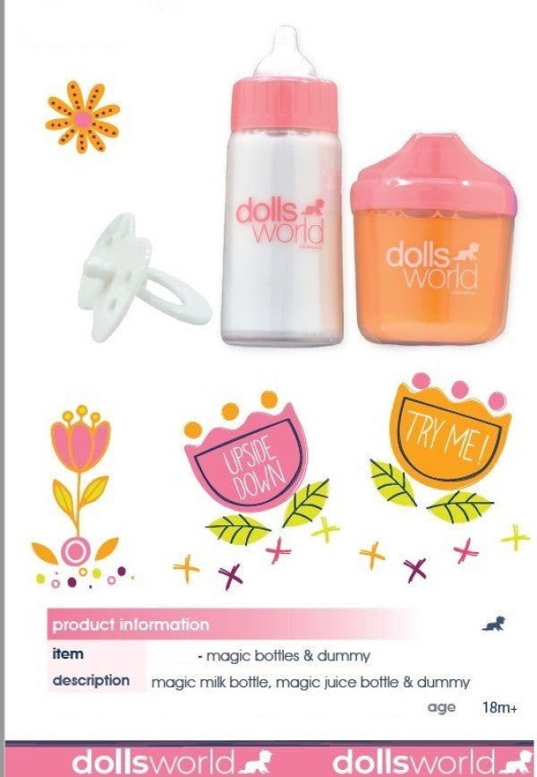 Dollsworld Magic Bottles Set Includes Two Magic Bottles & Dummy