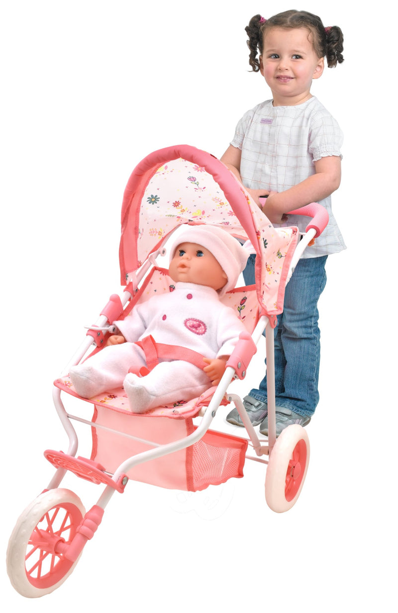 Dollsworld Doll Stroller Pram 3 Wheel