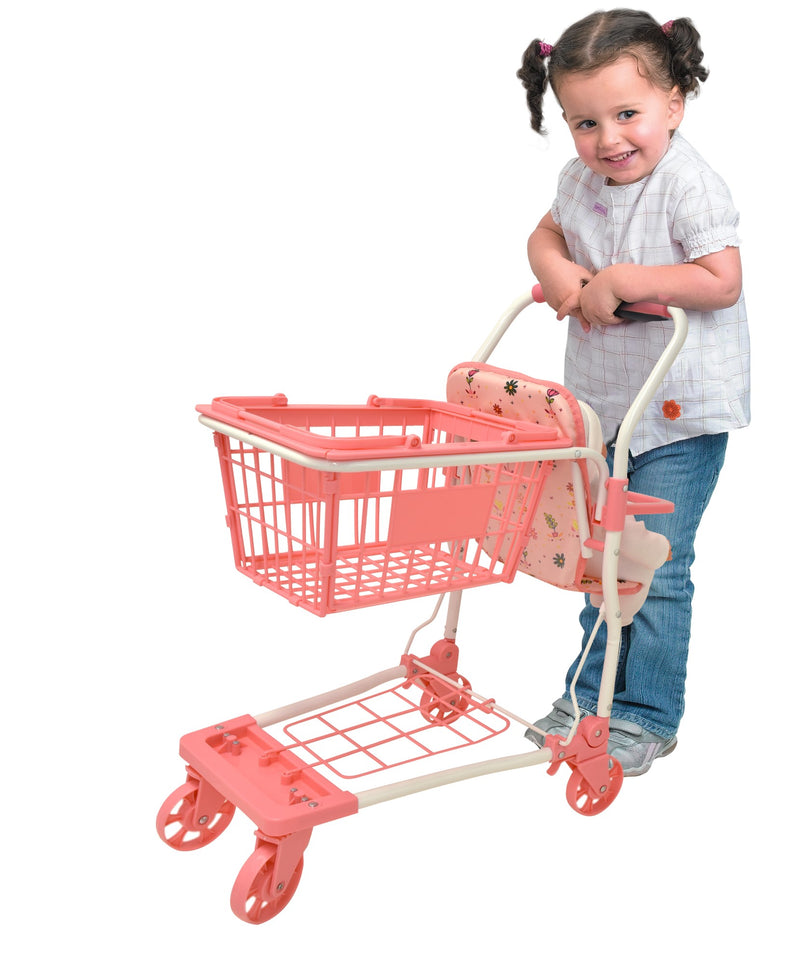 Dollsworld shopping trolley with basket and doll seat