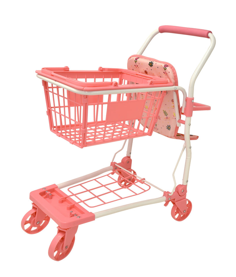 Dollsworld shopping trolley with basket and doll seat