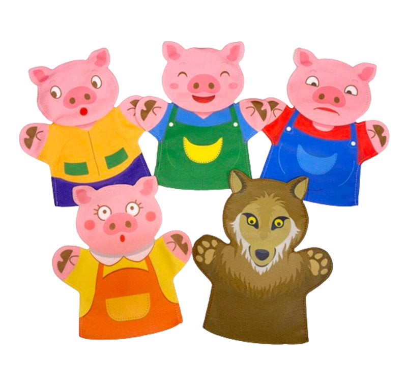 Three Little Pig Hand Puppets Set