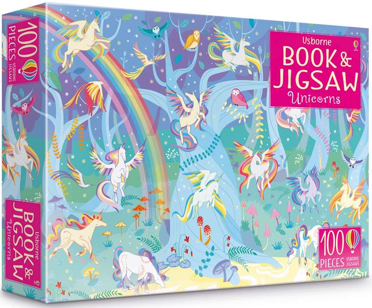 Usborne Book and Jigsaw - Unicorns 100 pc Puzzle