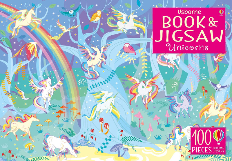 Usborne Book and Jigsaw - Unicorns 100 pc Puzzle