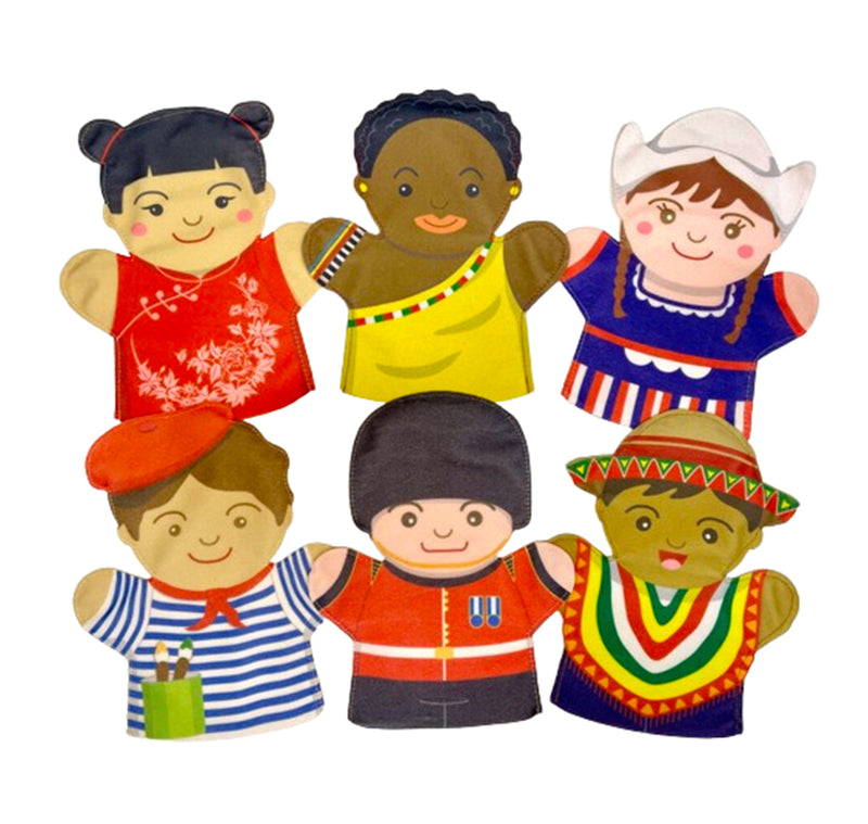 People of the World Multi-Cultural Hand PuppetSet- 6 Piece