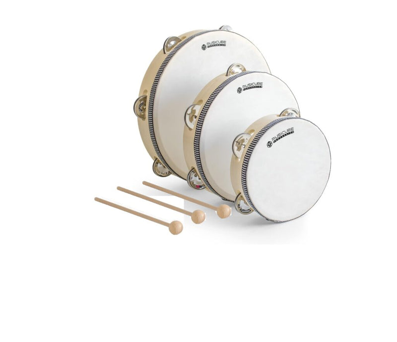 Classic Wooden Tambourine Set Of 3 Piece