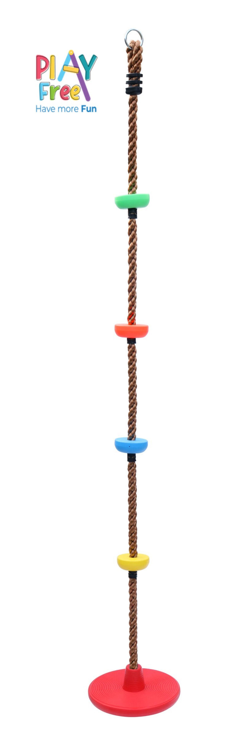 PLAYFREE 30cm Red Disc Swing With Colourful Climbing Platforms