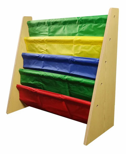 Book Rack Storage Organiser With Wooden Frame - Colourful