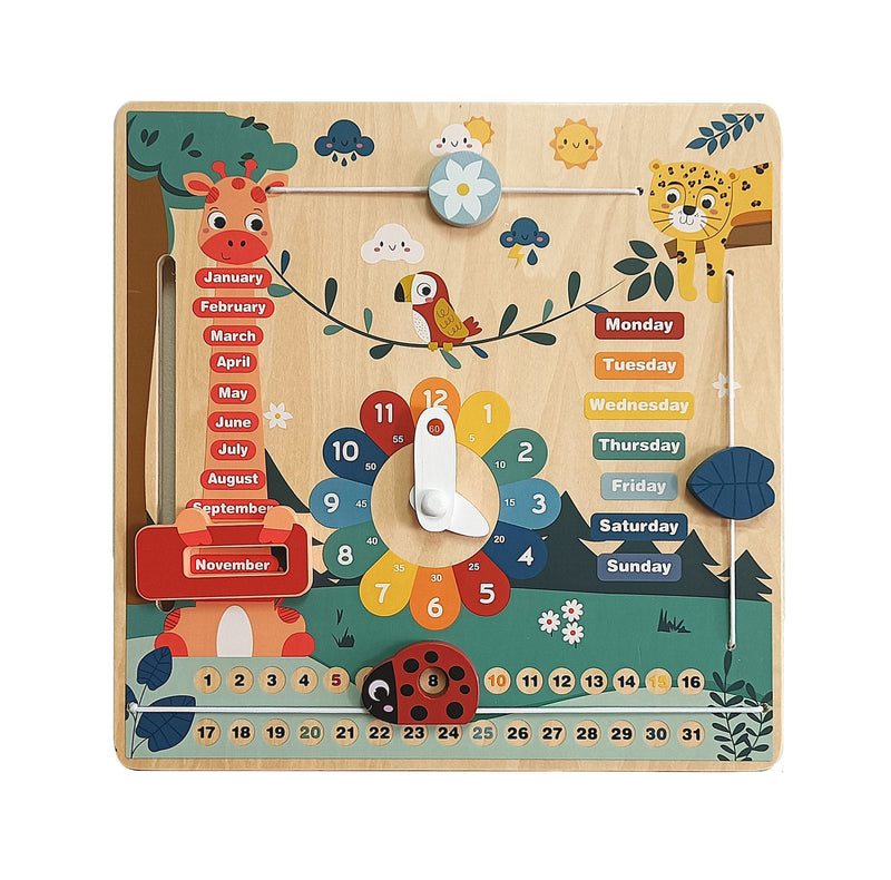 Zookabee Wooden Calendar & Weather Clock Toy