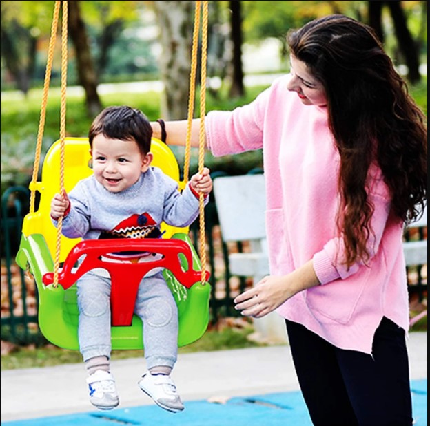 PLAYFREE 3 in 1 Baby Toddler Swing Seat with Rope - Lilac