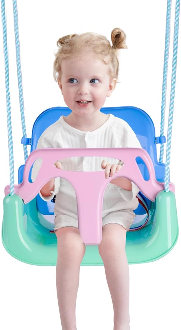 PLAYFREE 3 in 1 Baby Toddler Swing Seat with Rope - Mint Green