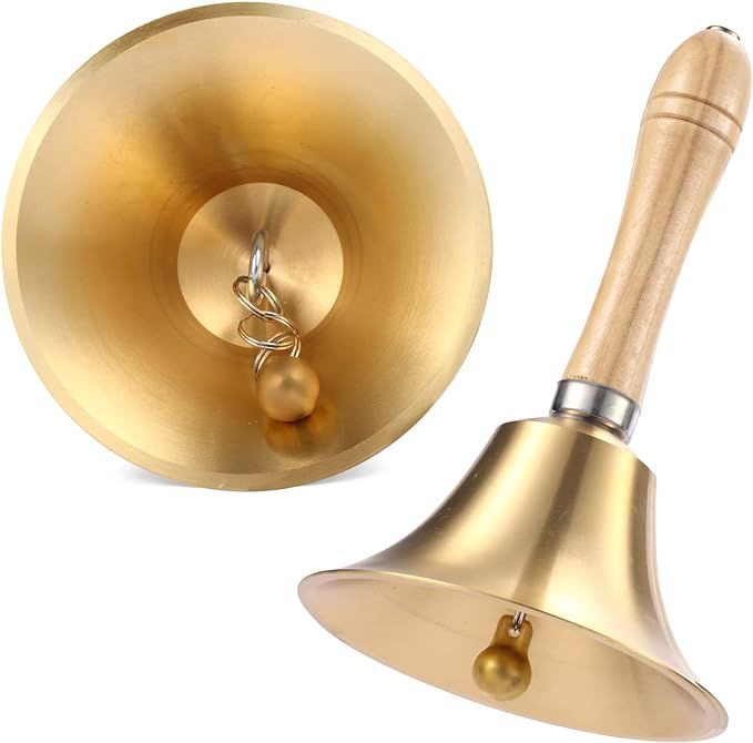 9.5cm Brass XLarge School Bell - 16cm High - Each