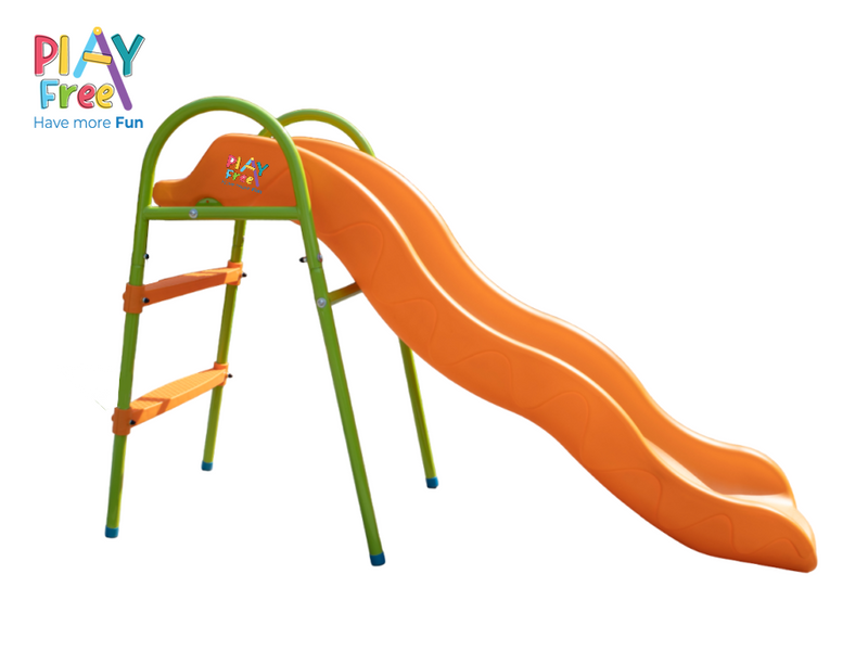 PLAYFREE Kids Wavy Plastic Slide With Steel Ladder - 1.4 metre