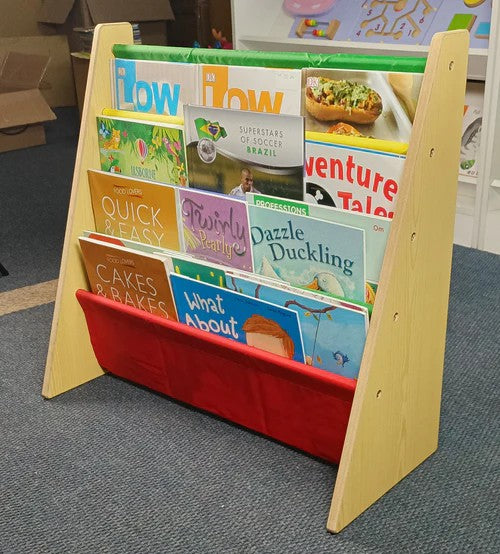 Book Rack Storage Organiser With Wooden Frame - Colourful