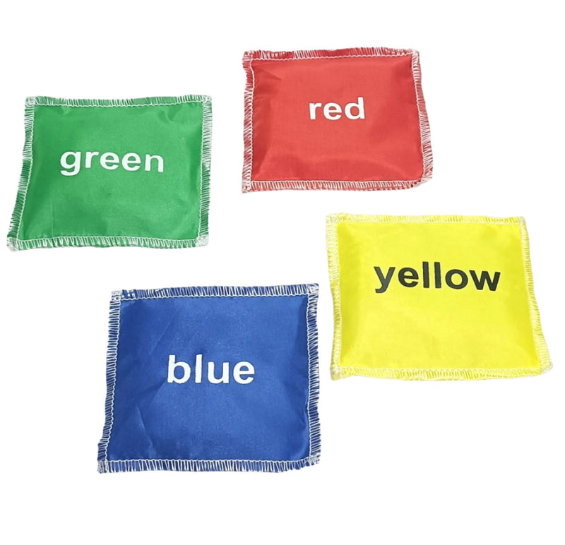 Colour Bean Bags set of  4 - Single sided printi of colopour name.