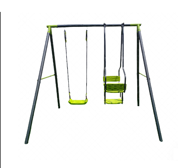 PLAYFREE Steel Swing Set with Lawn Swing and Swing Seat