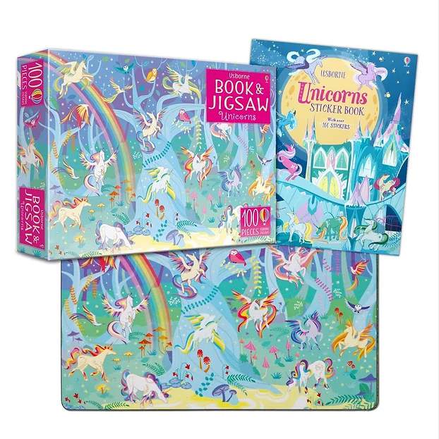 Usborne Book and Jigsaw - Unicorns 100 pc Puzzle