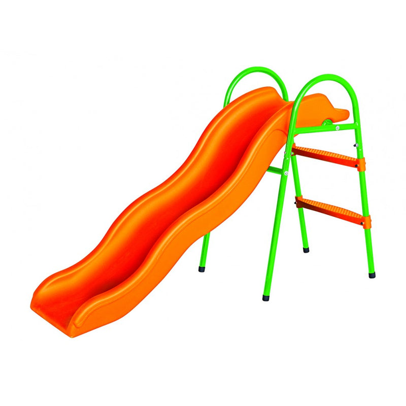 PLAYFREE Kids Wavy Plastic Slide With Steel Ladder - 1.4 metre