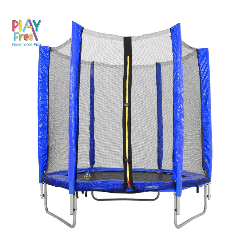 PLAYFREE 6ft 1.82m Trampoline with Steel Frame Enclosure