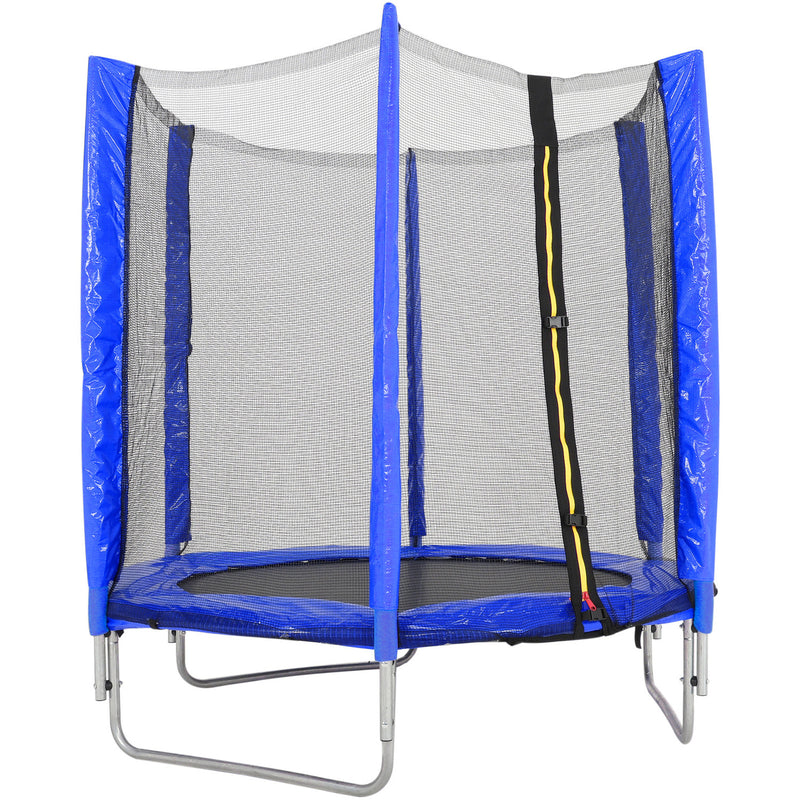 PLAYFREE 8ft 2.44m Trampoline with Steel Frame Enclosure