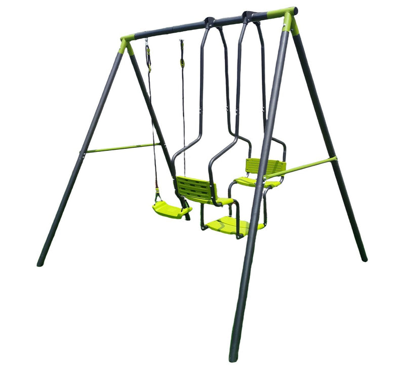 PLAYFREE Steel Swing Set with Lawn Swing and Swing Seat