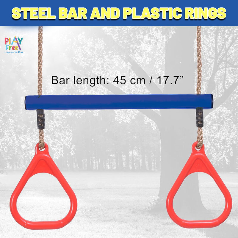 PLAYFREE Steel Trapeze Bar Swing Set for Kids