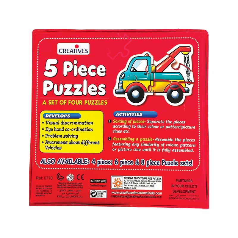 Creatives Transport Puzzles (4 x 5 Pieces Puzzles)