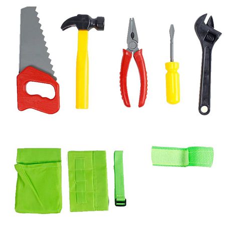 Construction Worker Role Play Costume Set with Tools - Green (7426761851035)