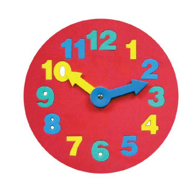 Foam Learning Clock With Removable Numbers (7015873544347)