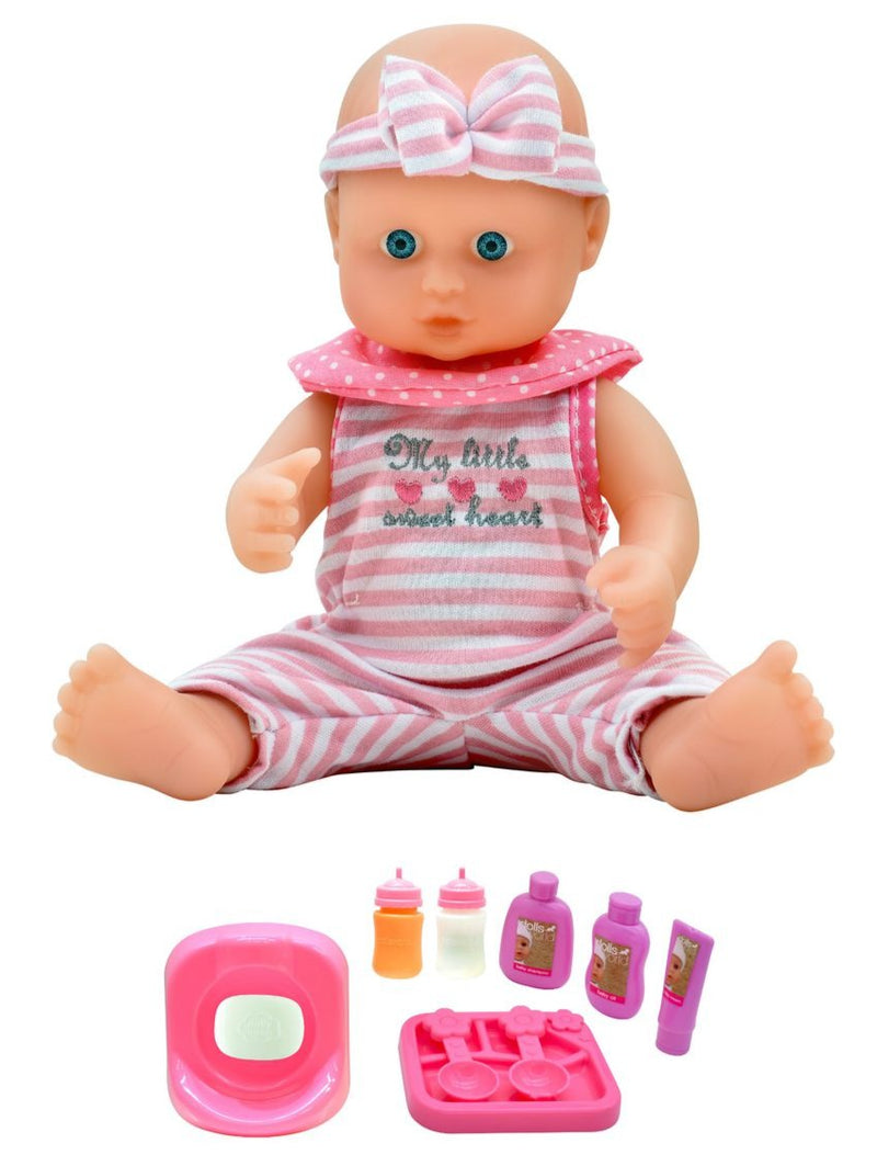 Dollsworld-Baby Grace Doll Gift Set (Feeding & Bathing Fun) 25Cm (10") (6899316195483)